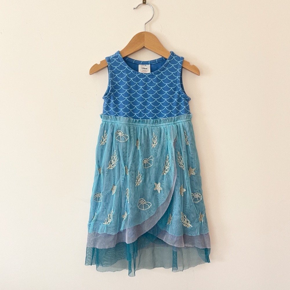 HANNA ANDERSSON x DISNEY EUC Embroidered Tulle The Little Mermaid Dress